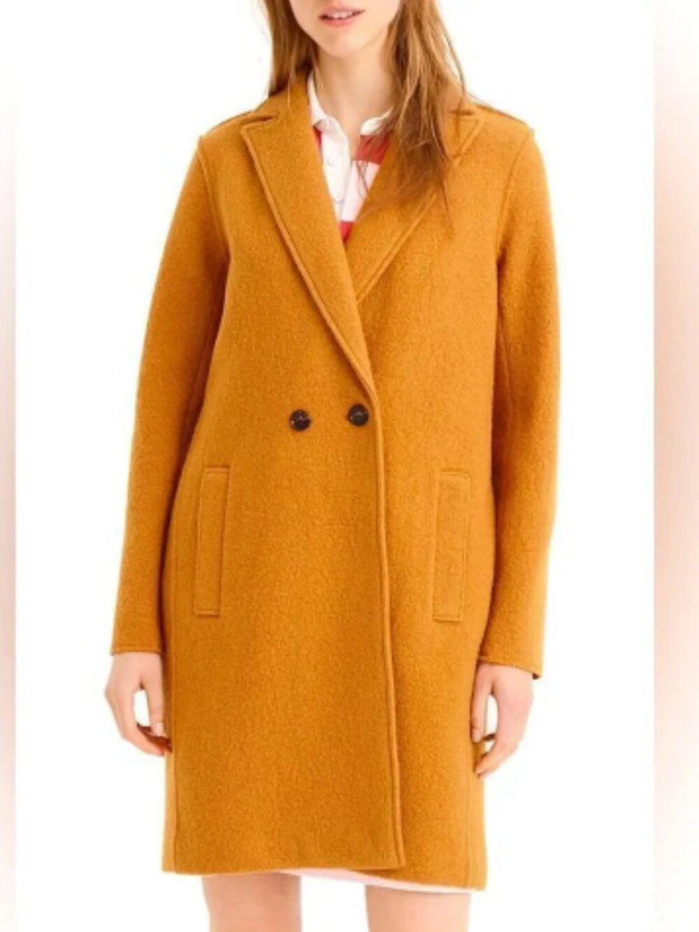 J.Crew Style J4864 Mustard Daphne Topcoat in Italian Boiled Wool